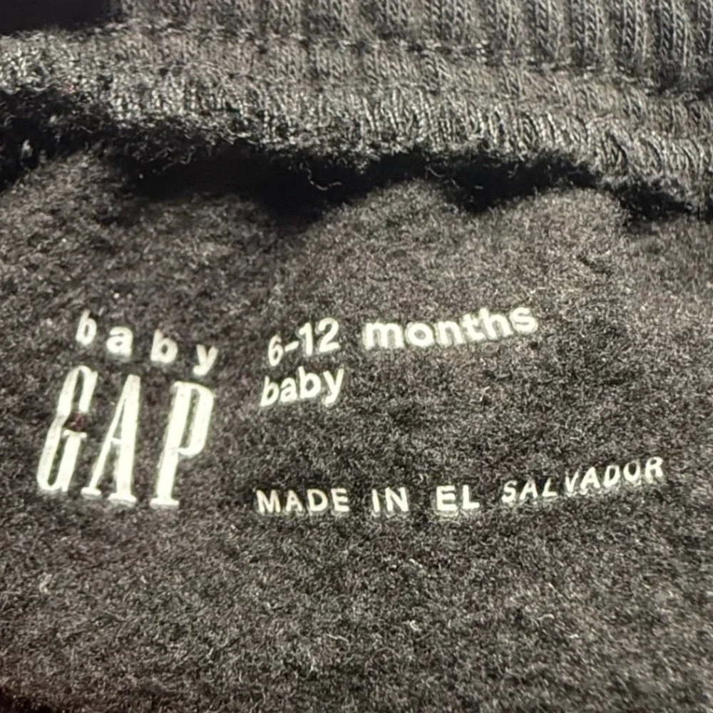 Baby Gap 3 Piece Outfit Set Black Hoodie Joggers‎ Bodysuit 6-12 Months Bear